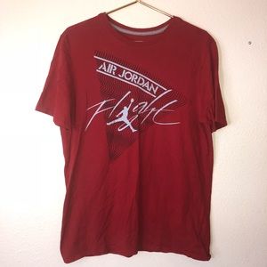 Jordan’s flight tee shirt color red/silver sizeL